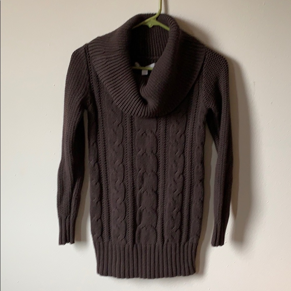 Brown Cable-Knit Sweater
